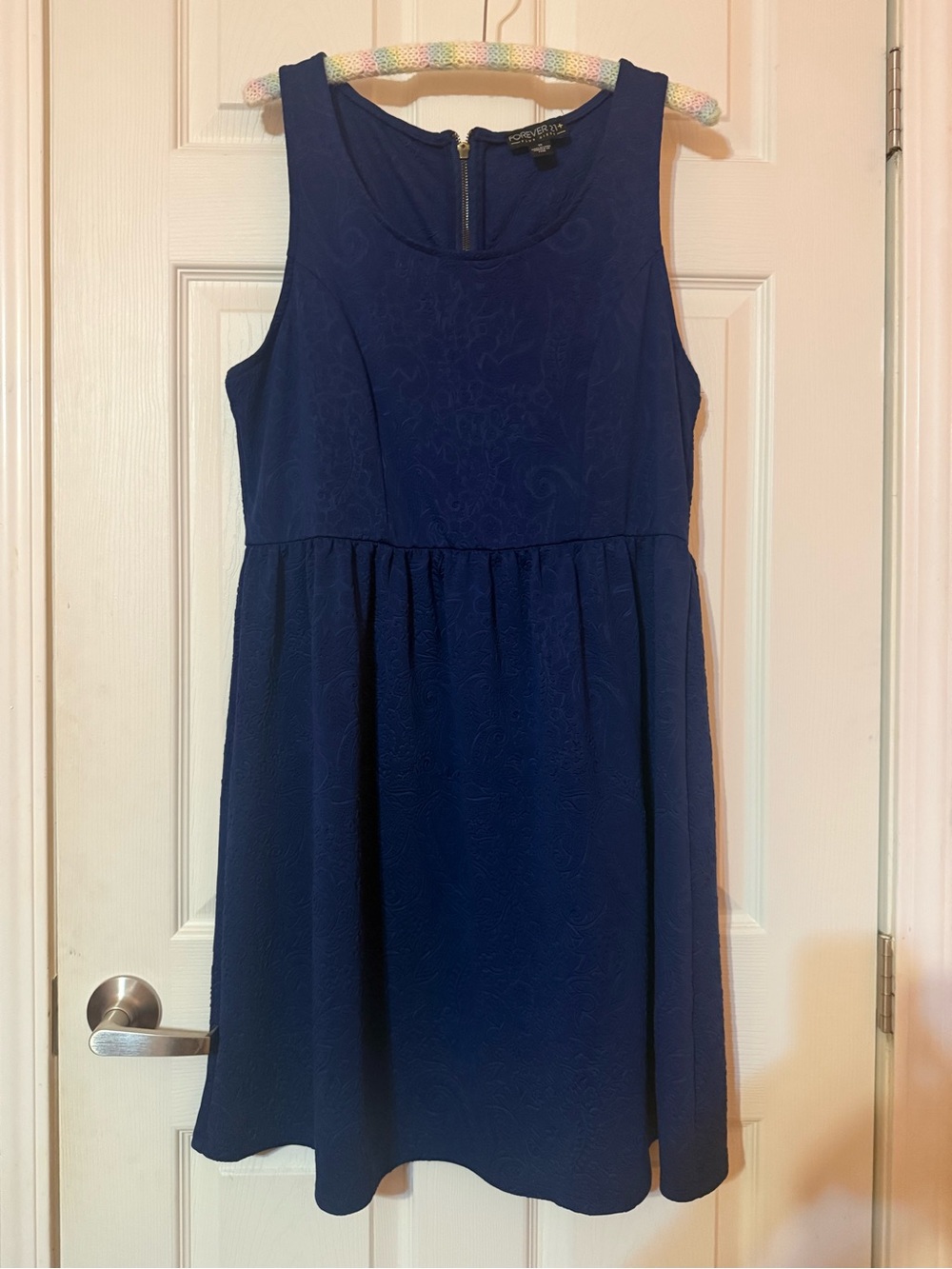 George Navy Textured Sleeveless Skater Dress